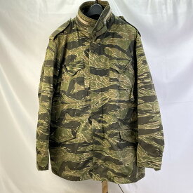 【中古】 ザリアルマッコイズ The REAL McCOY'S COLD WEATHER COAT M-65 FIELD JACKET "Tiger Camo" フィールドジャケット カーキベージュ系 サイズL 日本製 メンズ カモ柄 アウター 01w-6010 【結城店】