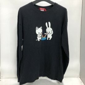 【中古】 CUNE （キューン） ロングスリーブTシャツ プリント うさぎ ねこ ロンT Lサイズ ブラック 黒 02r16446 中古品 【牛久店】