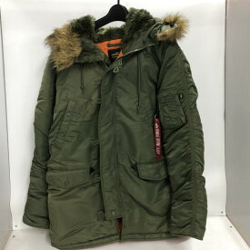 【中古】 ALPHA INDUSTRIES (アルファインダストリーズ) N-3B フライトジャケット アウター Mサイズ PON000260 カーキ 緑 欠品あり 02r16822 中古品 【牛久店】