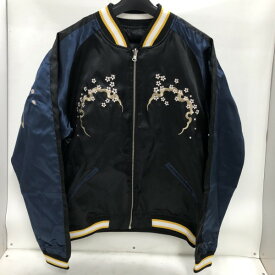 【中古】 抜刀娘 (バットウムスメ) スカジャン 291801-SJ Lサイズ 黒 ブラック 紺 ネイビー 白 黄 02r17078 【牛久店】