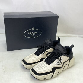 【中古】PRADA プラダ Techno Stretch Fabric Sneaker テクノストレッチ ファブリックスニーカー 箱・保存袋あり 記載サイズ7 白/黒 2EG314 メンズ 靴 スニーカー 中古品　01r9349【結城店】