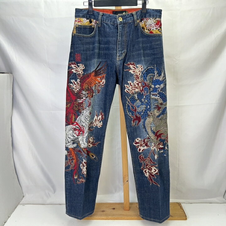 楽天市場】【中古】絡繰魂 からくりだましい 四神刺繍 和柄ジーンズ 