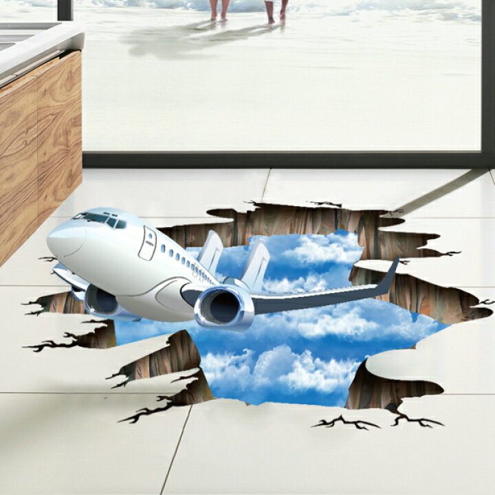 楽天市場 ウォールステッカー 子供部屋 フォトブース かっこいい 空 飛行機 自然 床 トリックアート 立体 ギフト おうち時間 リフォーム クロス 騙し絵 カフェ 風景 リビング 玄関 トイレ 寝室 おしゃれ オフィス 店舗 はがせる 壁紙 内装 ママ友 イベント 誕生日