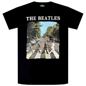 THE BEATLES ビートルズ Abbey Road & Logo Tシャツ BLACK