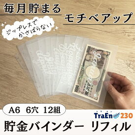 【送料無料・12枚セット】A6バイブルサイズ 貯金バインダー 【英字月名入り】家計管理 封筒貯金 貯金手帳 バインダーリフィル お金管理 ファイルリフィル 家計簿手帳 予算管理 家計簿 レシート保管 袋分け a6 家計管理 ポーチ 韓国風貯金