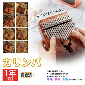 カリンバ 初心者セット 17キー チューニング済み ケース付き 刻印あり 楽器 kalimba 初心者 マホガニー 新年祝い 贈り物 正月 プレゼント 福袋