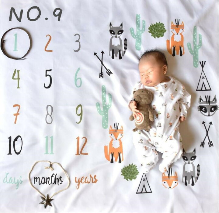 楽天市場 ベビーフォトシーツ フォト シーツ 撮影 写真 ベビー 新生児 多機能 記念写真 寝相 アート 赤ちゃん 月齢 成長記録 可愛い 100cm 100cm 記念日写真用 新生児写真撮影用 撮影道具 寝相アート マット 祝い 背景 誕生日 出産祝い 男の子 女の子 お昼寝アート