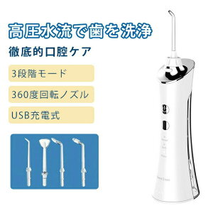 オーラルケア 口腔洗浄器 電動ジェットウォッシャー 口腔洗浄機 歯垢除去携帯型 歯周ポケット 歯垢除去 初心者向け 3段階モード IPX7防水 長時間バッテリー USB充電式 携帯型