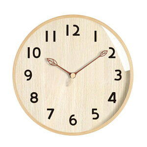 壁掛け時計 掛け時計 30cm 天然木 時計 木目 透明 シンプル ナチュラル デザイン時計 おしゃれ