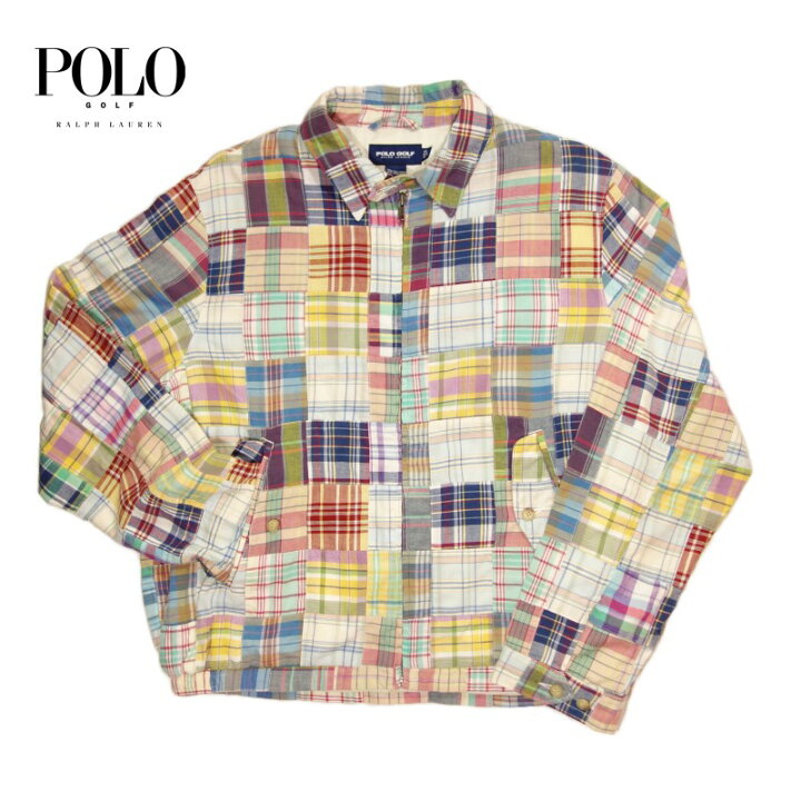 楽天市場】POLO GOLF マドラスチェックパッチワークブルゾン 