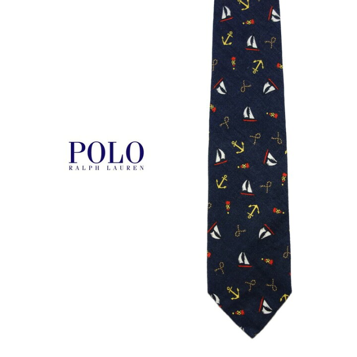 楽天市場】Polo Ralph Lauren マリン総柄麻ネクタイ ポロラルフ 