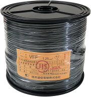 電源用ビニール平行線　VFF-1.25-100　日本製　ボビン巻　黒