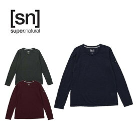 [sn] super.natural(エスエヌ スーパーナチュラル) レディース W JP BASIC CREW NECK TEE LSレディースTシャツ 長袖 SNWJ10015 スポーツウェア ヨガウェア ロンT ウール 吸湿・放湿効果 抗菌消臭