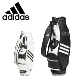 【25日限定抽選でPバック+5倍】24春夏 adidas GOLF アディダス ゴルフ レディース 軽量 スリーストライプ NMH63 キャディバッグ 合成皮革 口枠8.5インチ 口枠5分割 ショルダーストラップ 大容量 ゴルフバッグ