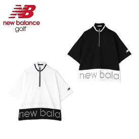 24春夏 New balance Golf ニューバランス ゴルフ レディース ツイルジャージー ライトスウェット ハーフジップ プルオーバー 4164502 トップス 5分袖 軽量 ストレッチ スポーティ