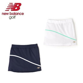 24春夏 New balance Golf ニューバランス ゴルフ レディース Nオプティカルチェック柄 インナーパンツ付き ジャージー スカート 4134510 ボトム 膝上丈 アシンメトリー 吸汗速乾性 ストレッチ 総丈38cm プリーツ