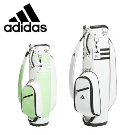 24春夏 adidas GOLF アディダス ゴルフ レディース 軽量 クラシックスリーストライプス バッグ IKL16 キャディバッグ 口枠5分割 耐久性 ショルダーストラップ 口枠8.5インチ プレゼント ギフト