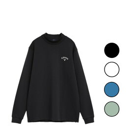 25秋冬 キャロウェイ CALLAWAY メンズ ダブルニット長袖モックネックシャツ c25233110 トップス ロンT 無地 UVカット UPF30