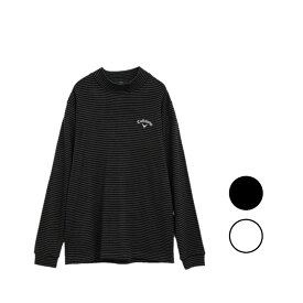 25秋冬 キャロウェイ CALLAWAY メンズ 表起毛ボーダースムースモックネックシャツ c25233112 トップス ロンT 吸湿発熱 保温性