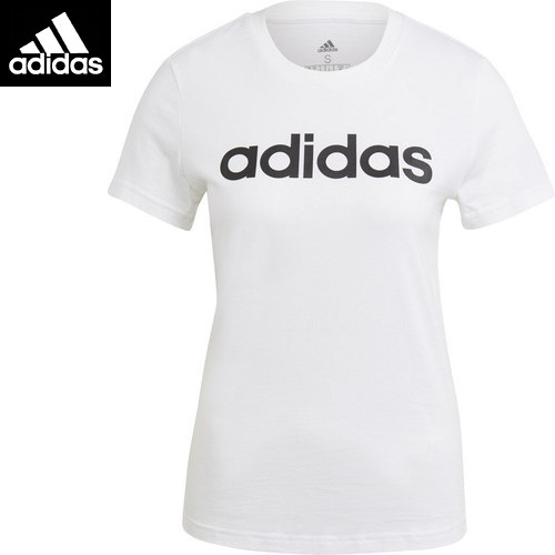アディダス <br>28869-GL0768 <br>W ESS LIN Tシャツ<br>[ホワイト×ブラック]<br>[半袖Tシャツ スポーティ カジュアル スポーツウエア レディースサイズ]<br>