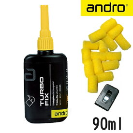 ★在庫あり即納★【andro】アンドロ 140021030090 ターボフィックス90ml (バタフライ フリーチャックや、ニッタク ファインジップよりも塗りやすく貼りやすいと評判!)【卓球用品】メンテナンス/卓球用接着剤/ターボフィクス ※小型宅配便発送不可【RCP】