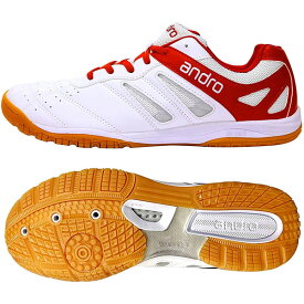 ★在庫あり即納★在庫処分65％OFFセール★【andro】アンドロ 352210 シャッフルステップ /SHUFFLE STEP [ホワイト×レッド]クロスステップの性能を継承する高性能リーズナブルシューズ【卓球用品】シューズ/卓球用靴/卓球シューズ【RCP】