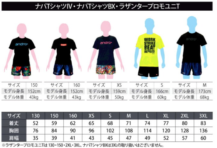 楽天市場 即納 あす楽 Andro アンドロ 130cm 160cm小さいサイズ販売ページ ナパtシャツ4 ジュニア レディース Jttaマーク入り卓球用ゲームシャツ 卓球ユニフォーム 卓球用品 ユニフォーム ユニホーム サイズ表参照してください Rcp トランスポーツ