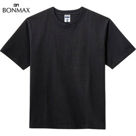 【BONMAX】ボンマックス MS1156-16 10.2オンス スーパーヘビーウェイトTシャツ[ブラック][Tシャツ/半袖/半そで/クルーネック/カジュアル/トレーニング/練習/部活/クラブ/マルチスポーツ/天竺/2.2cm幅の襟リブ]【RCP】