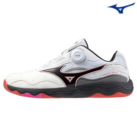 ■送料無料■◆MIZUNO◆ミズノ 81GA2412-01 ウエーブメダルSP5[ユニセックス] WAVE MEDAL SP5[ホワイト×ブラック×レッド]BOAフィットシステムモデル。新しいクッション性の概念を追求した新ソール搭載！【卓球用品】シューズ/靴/卓球【RCP】