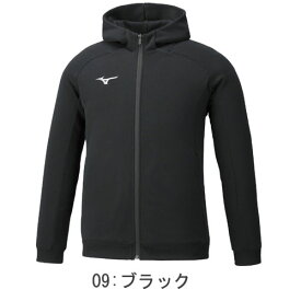 ■送料無料■◆MIZUNO◆ミズノ 32MC0177-09 スウェットシャツ(プルジップフーディー) [ブラック][パーカー/フード/ジップ/ファスナー/メンズ/レディース/シンプル/ロゴ/無地/練習着/トレーニング]【RCP】