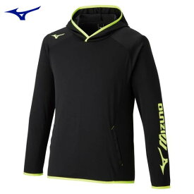 ■送料無料■◆MIZUNO◆ミズノ 62JC1005-94 ウォームアップフーディ[ブラック×セーフティイエロー][テニス/ソフトテニス/バドミントン/バトミントン/長そで/長袖/トレーニングウェア/男女兼用/メンズ/レディース/ウィメンズ/パーカー]【RCP】