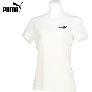 【PUMA】プーマ 687596 ESS スモール NO.1 ロゴ Tシャツ 【PUMA White】[レディース/半袖/春夏/スポーツ/ジム/ヨガ/トレーニング/通気性/快適/軽量/シンプル/綿/肌触り/ベーシック/日常使い/定番/カジュ