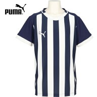 【PUMA】プーマ 707345-06[707345_06] TEAMLIGA ストライプ ゲームシャツ JR 【PUMA Navy】[サッカーシャ…