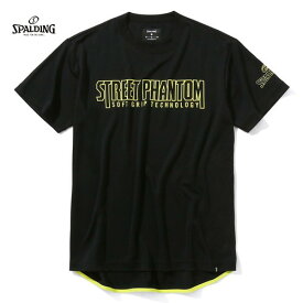 ▼SPALDING▼スポルディング SMT22033-BKYE Tシャツ ストリートファントム[ブラック×イエロー][バスケットボール/メンズ/半袖/ショートスリーブ/丸首/クルーネック/プラクティスシャツ/練習着/トレーニング/部活動/クラブ活動]【RCP】