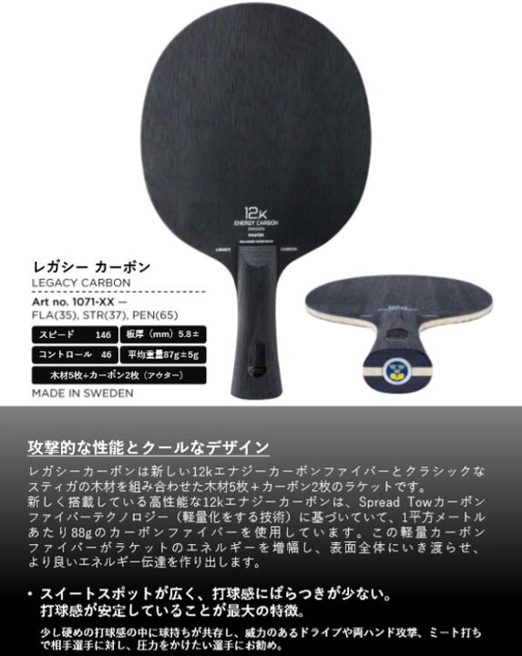 楽天市場】□送料無料□【STIGA】スティガ 1071 レガシーカーボン 