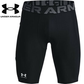 【UNDER ARMOUR】アンダーアーマー 1361602-001 UAヒートギアアーマー ロング ショーツ[Black/White][コンプレッション/ショーツ/メンズ/トレーニング/プラクティス/男性用]【RCP】