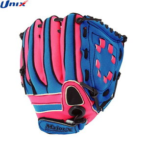 【UNIX】ユニックス BG8020 ジュニア・キッズ 野球用グラブ 対象(小学校低学年)ブルー×ピンクキッズ/子ども/野球/グラブ/グローブ/軟式/少年野球/小学生/幼児/ジュニア【RCP】