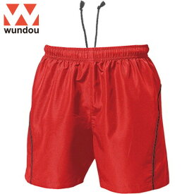 【wundou】ウンドウ P1680J-0092 バレーボールパンツ[レッド×ブラック][ハーフパンツ/プラクティスパンツ/半ズボン/バレーボール/スポーツ/練習/ストレッチ/トレーニング/ハーパン/はーぱん]【RCP】