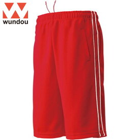 【wundou】ウンドウ P2080-0011 パイピングハーフパンツ[レッド][ハーフパンツ/ミッドカットパンツ/トレーニング/練習/マルチスポーツ/トレーニングパンツ/半ズボン/半ずぼん/オールマイティ/オーソドックス]【RCP】