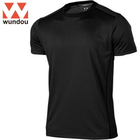 【wundou】ウンドウ P910-0034 アウトドアデオドラントTシャツ[ブラック][Tシャツ/半袖/半そで/クルーネック/カジュアル/スポーツ/運動/クラブ/練習]【RCP】