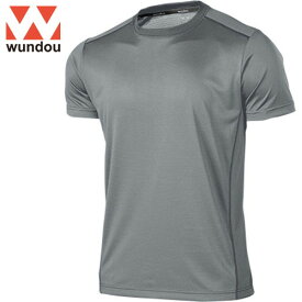【wundou】ウンドウ P910-0047 アウトドアデオドラントTシャツ[ブルーグレー][Tシャツ/半袖/半そで/クルーネック/カジュアル/スポーツ/運動/クラブ/練習]【RCP】