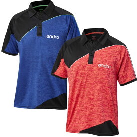 ★在庫あり即納★送料無料★特価/在庫処分50％OFF半額セール★【andro】アンドロ 302133_302134 パーキンス [杢ブルー/杢レッド]ヨーロッパサイズ/ PERKINS【卓球用品】ゲームシャツ/卓球ユニフォーム※注意※ヨーロッパ男女兼用サイズ※【RCP】