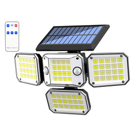 ＼先着50名★半額クーポンで3780円／ソーラーライト 屋外 埋め込み 人感センサー付き 防水 人感 センサー ライト 明るい 高輝度 強力 お洒落 LED ソーラー ライト 分離型 壁掛け 4面発光 IP65防水 リモコン付 持ち運び 長時間 薄型 玄関 階段 駐車場 ガーデン 庭園灯 門柱灯