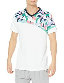 [ルコックスポルティフ] 半袖ゲームシャツ 総柄 テニス 練習 試合 JTA 吸汗速乾 UVカット 遮熱クーリング ML L