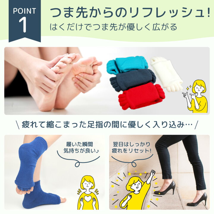 楽天市場】セラピーソックス 3足セット 外反母趾 予防 足指 広げる 