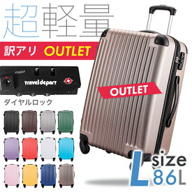 【アウトレット】 スーツケース キャリーケース キャリーバッグ 軽量 Lサイズ 大型 かわいい デザイン TSAロック搭載 長期旅行に最適