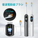 【驚きの直降1000円！今がチャンス！】【選べる特典付き】【デュポン製ブラシ・0.01mm超極細毛】電動歯ブラシ 音波式 超音波振動 IPX7防水 静音 Type-C充電式 液晶大画面 歯垢除去 160日使用 2本 替えブラシ付 歯磨き 歯ぶらし はぶらし 大人 母の日 ギフト