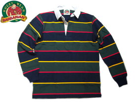 BARBARIAN（バーバリアン）/L/S RUGBY JERSEY/navy x gold x bottle green