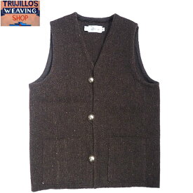 TRUJILLO'S（トルフィリオス）/SOLID V NECK SQUARE FRONT CHIMAYO VEST（チマヨベスト）/brown