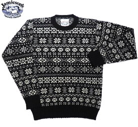 JAMIESONS（ジャミーソンズ）/#MK158C CREWNECK FAIRISLE SWEATER/black×white